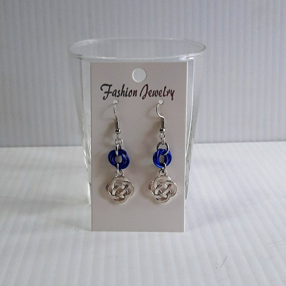 Hand CraftedEarringsPiercedChainMaille/CelticCharm
